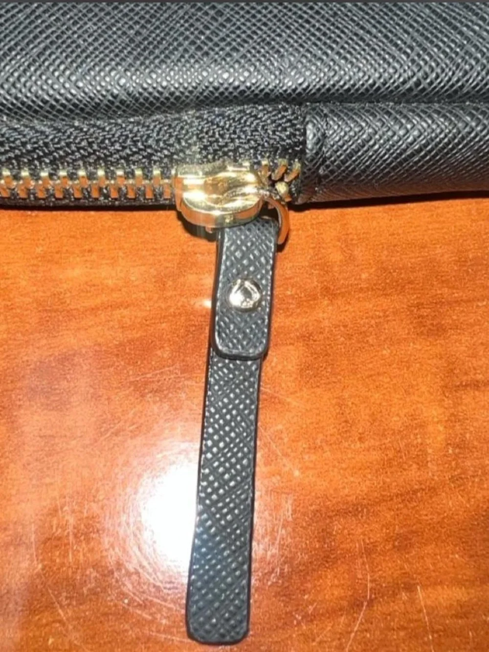 Kate Spade Leather Laptop Sleeve black with hot pink interior and gold hardware